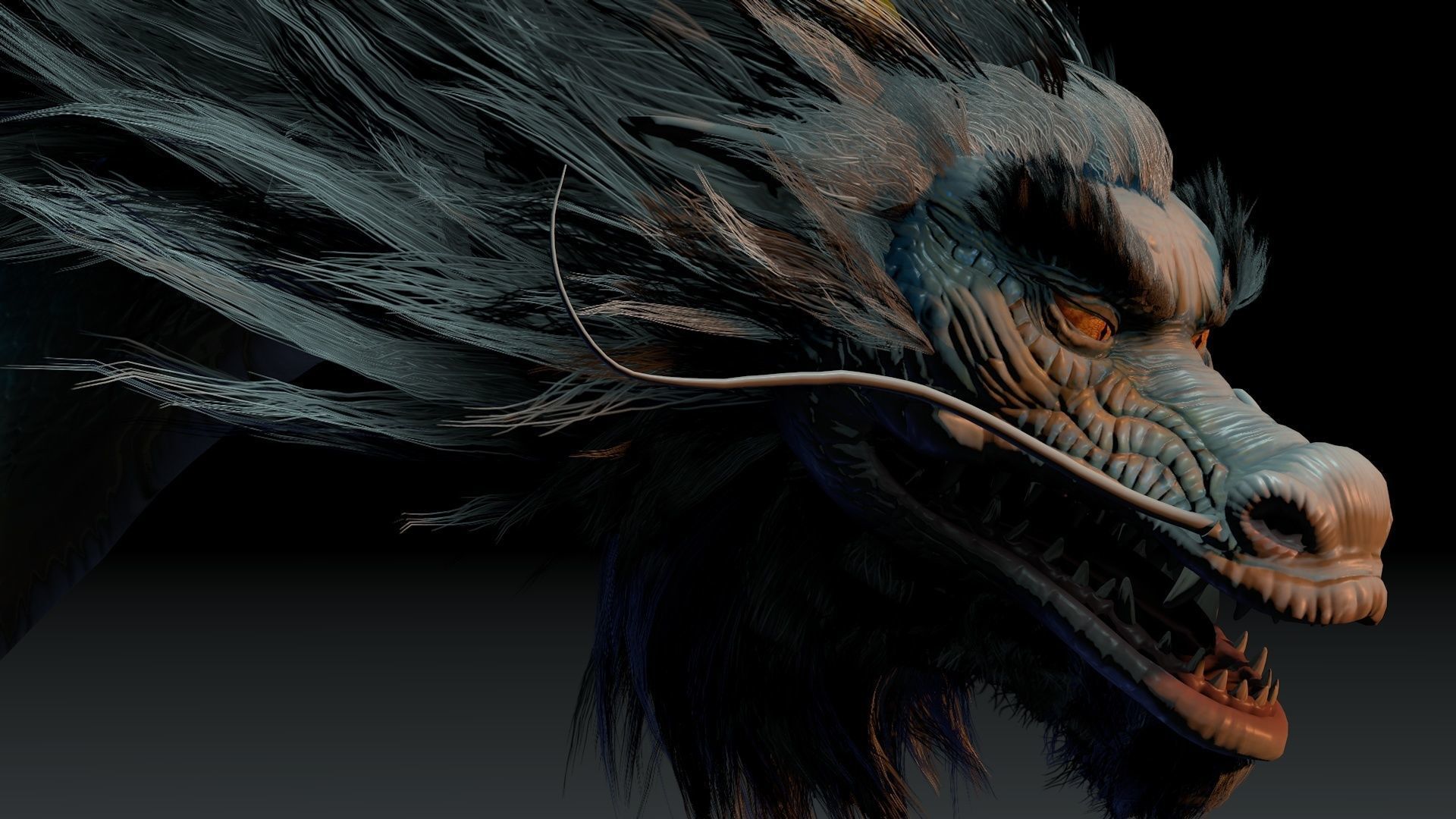 Chinese dragon Low-poly 3D model_6