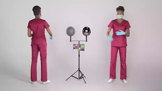 African nurse working 264 Low-poly 3D model