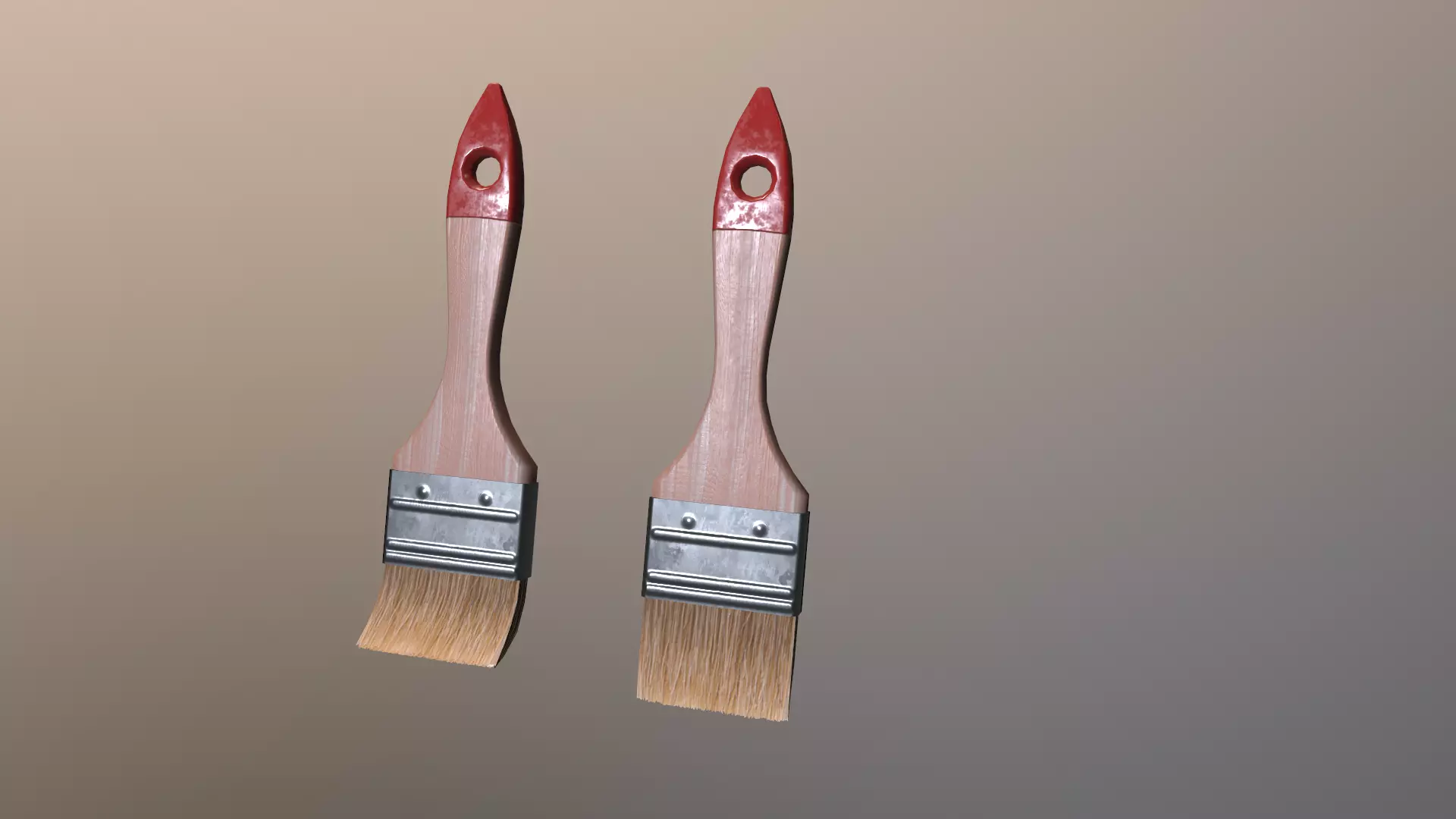 Paint brush Low-poly 3D model_0
