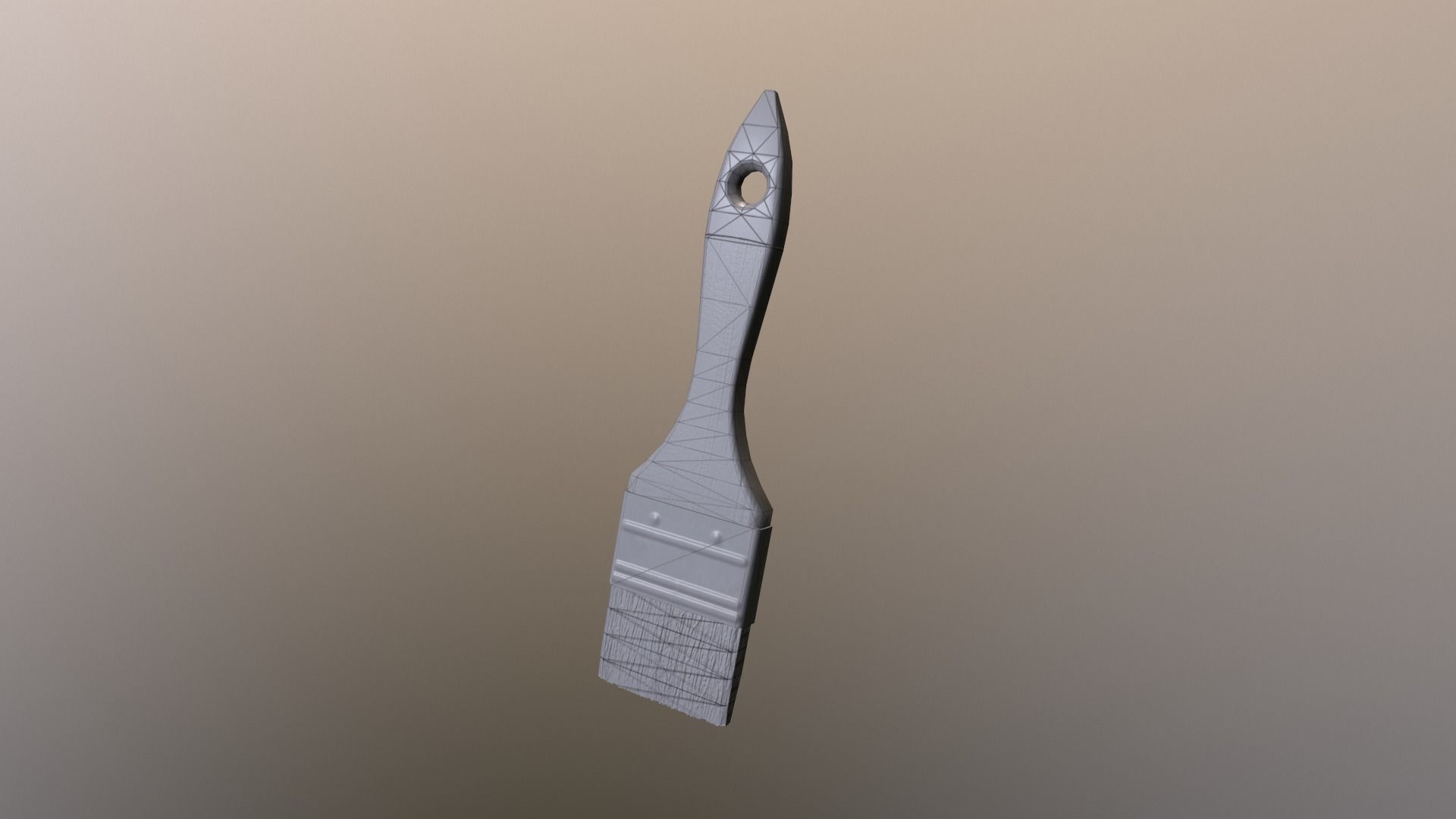 Paint brush Low-poly 3D model_1
