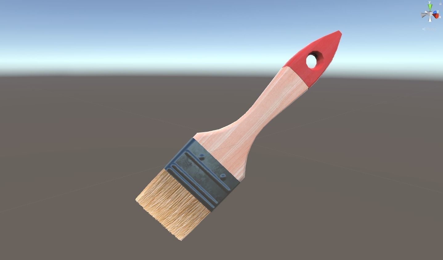 Paint brush Low-poly 3D model_2