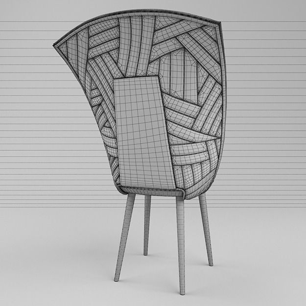 Chair Farg Blanche 3D model_3