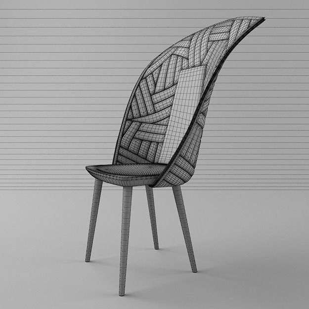 Chair Farg Blanche 3D model_5