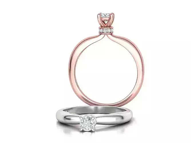 Classic Solitaire Engagement Ring 4mm Stone 3dmodel