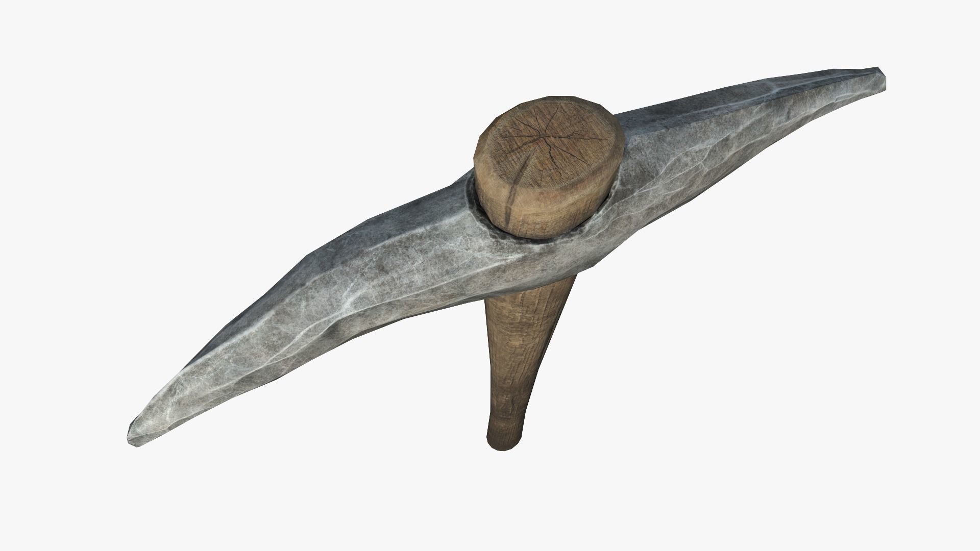 Stone Pickaxe Low-poly 3D model_5