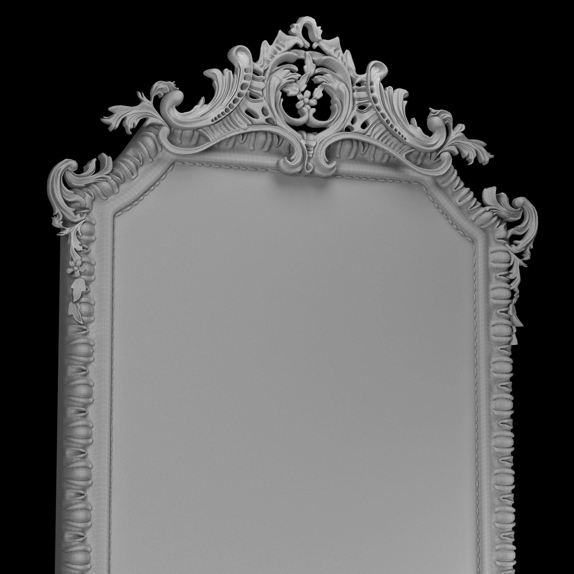 French 19th Century Louis XVI Style Giltwood Classical Mirror 3D model_3