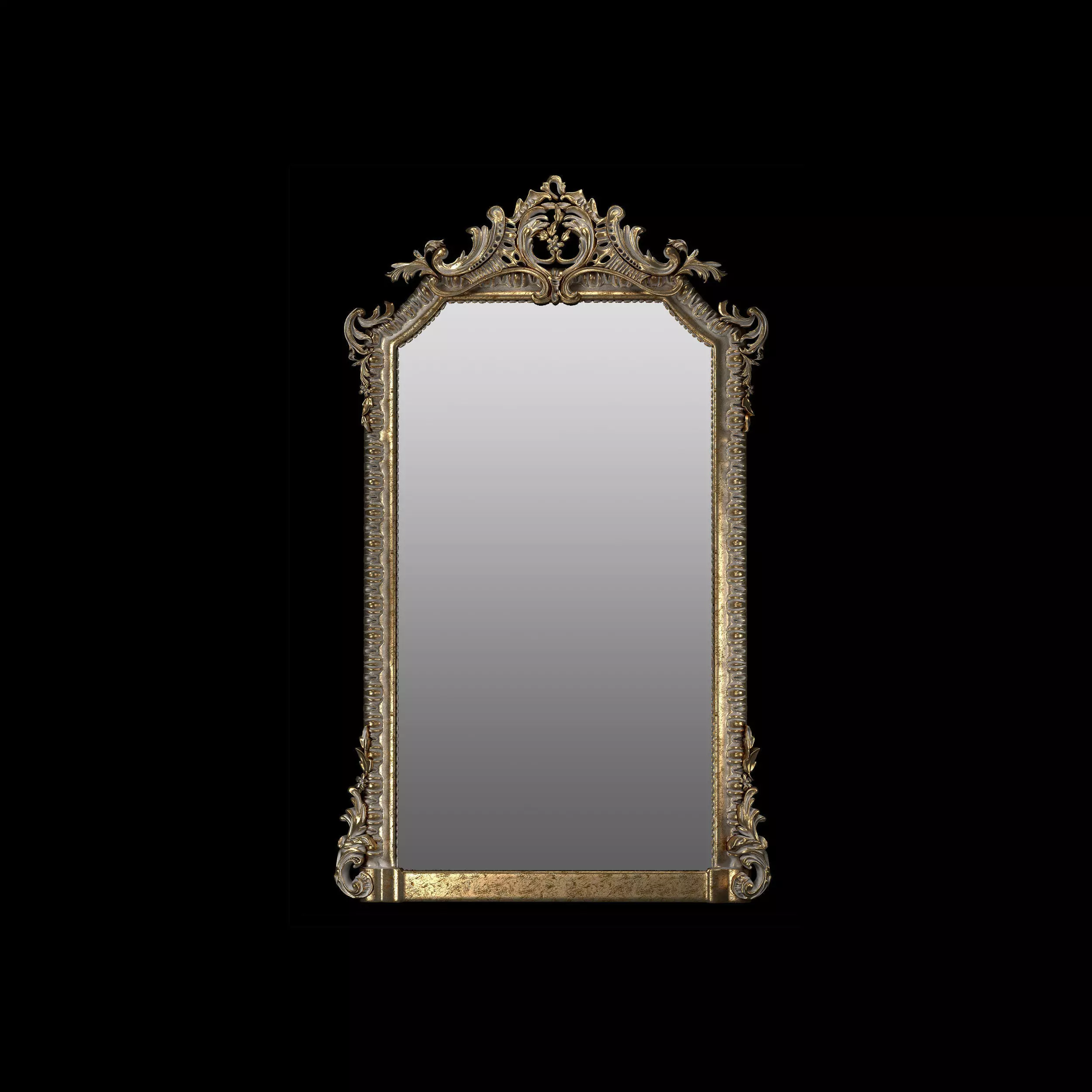 French 19th Century Louis XVI Style Giltwood Classical Mirror 3D model_0