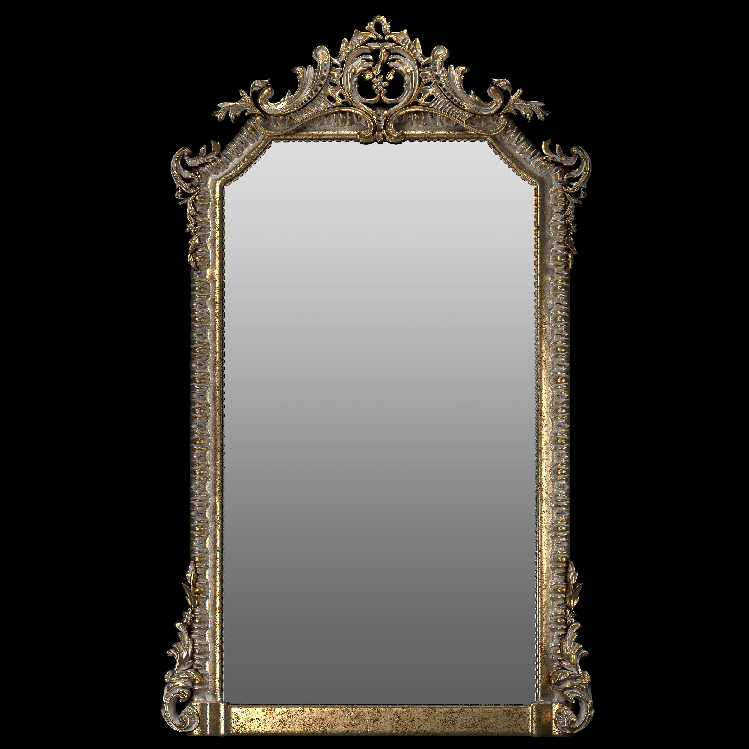 French 19th Century Louis XVI Style Giltwood Classical Mirror 3D model_1