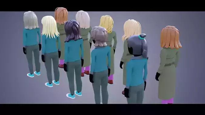 Base Clothing Plus Hair 3D Model Collection