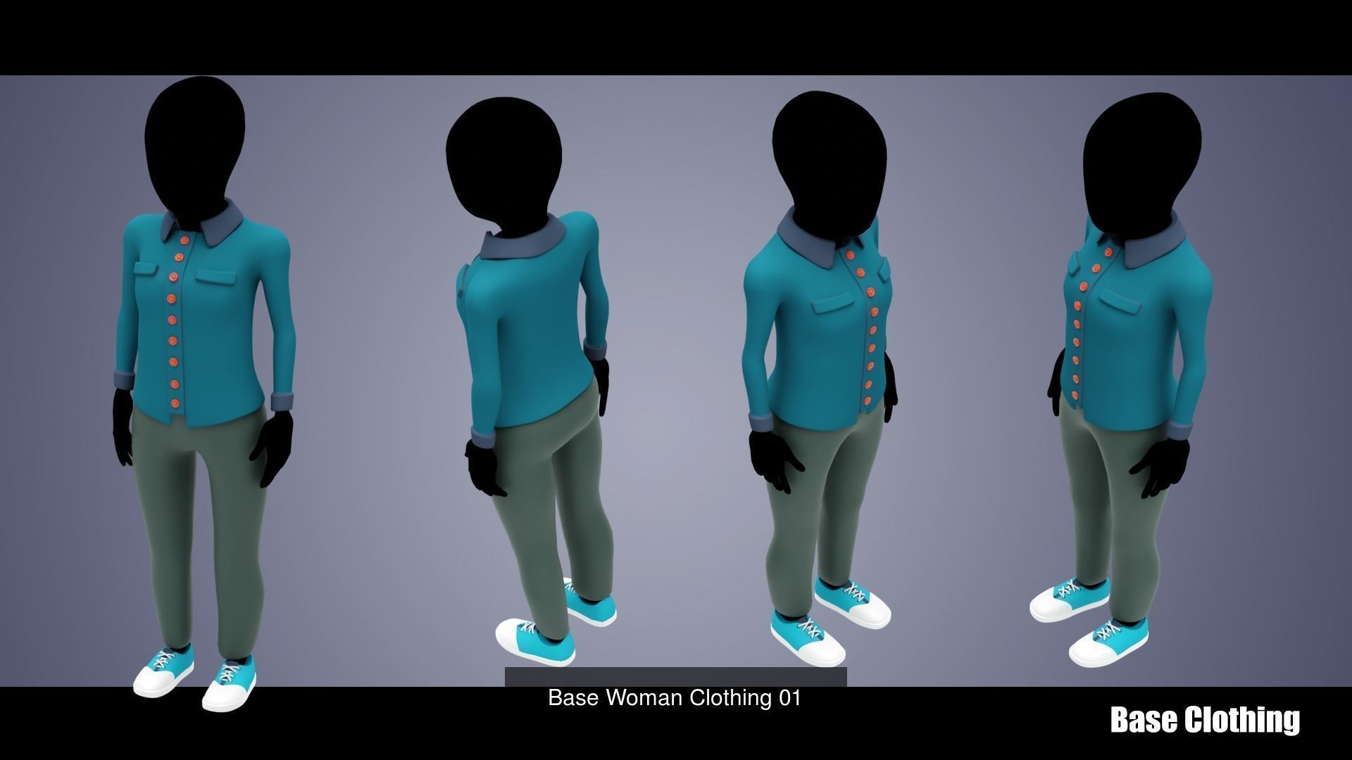 Base Clothing Plus Hair 3D Model Collection_2