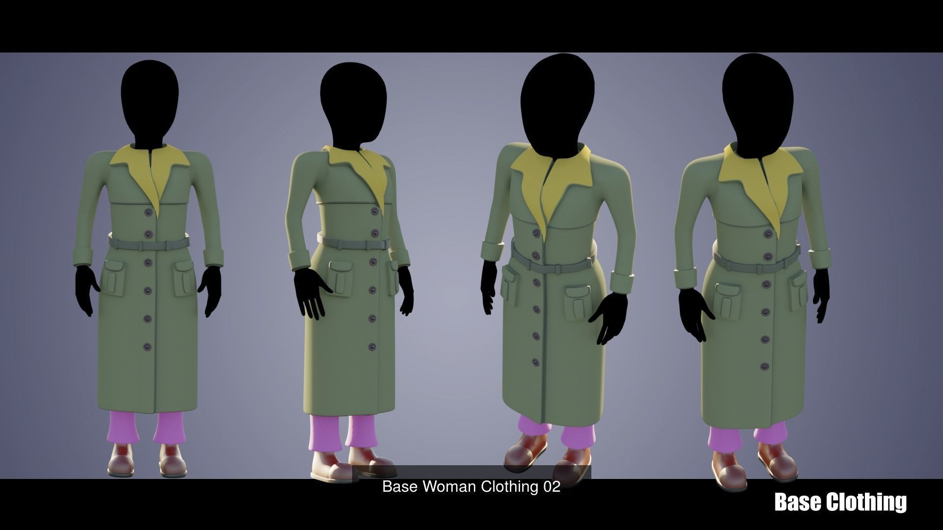 Base Clothing Plus Hair 3D Model Collection_4