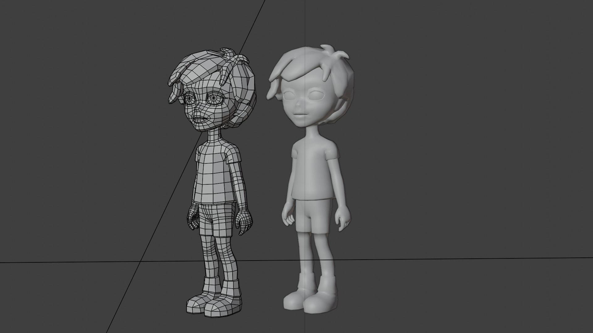 Kid Pink Low-poly 3D model_8