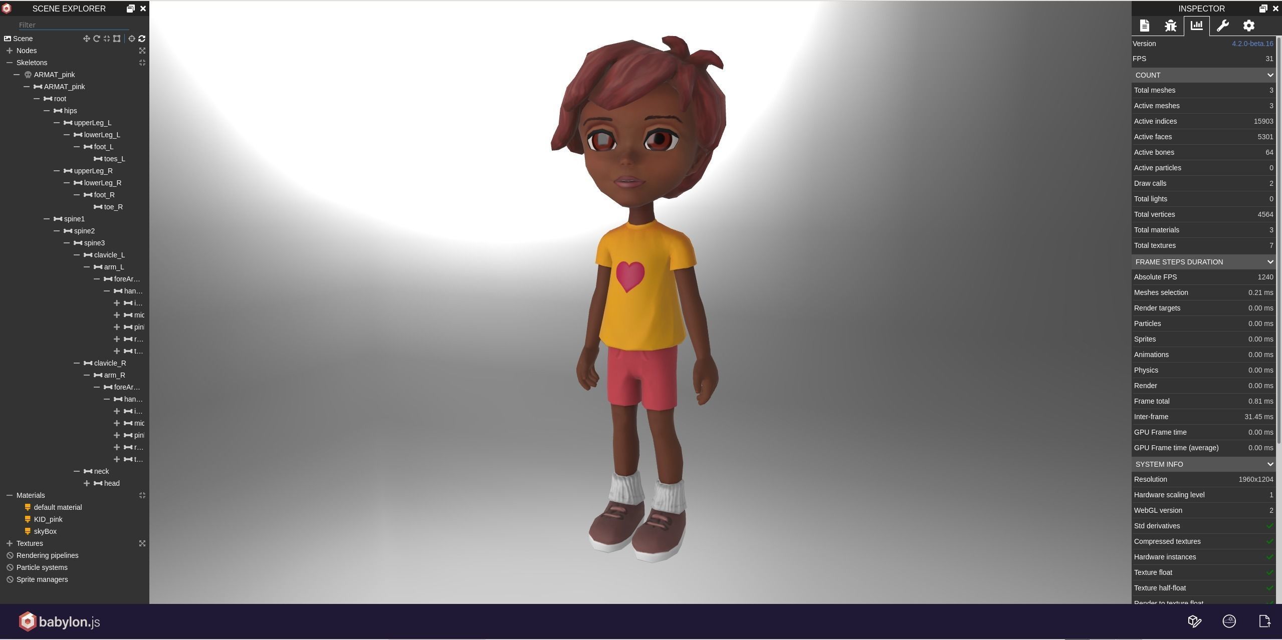 Kid Pink Low-poly 3D model_4