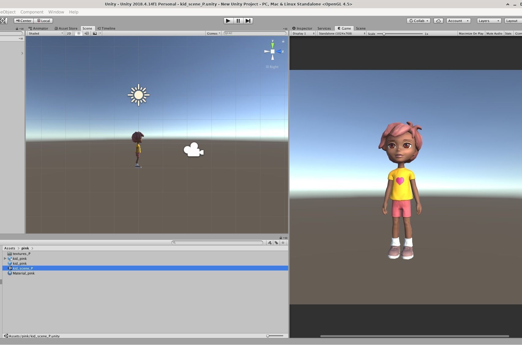 Kid Pink Low-poly 3D model_11