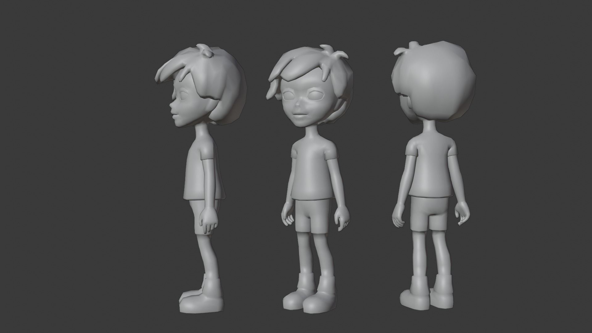 Kid Pink Low-poly 3D model_10