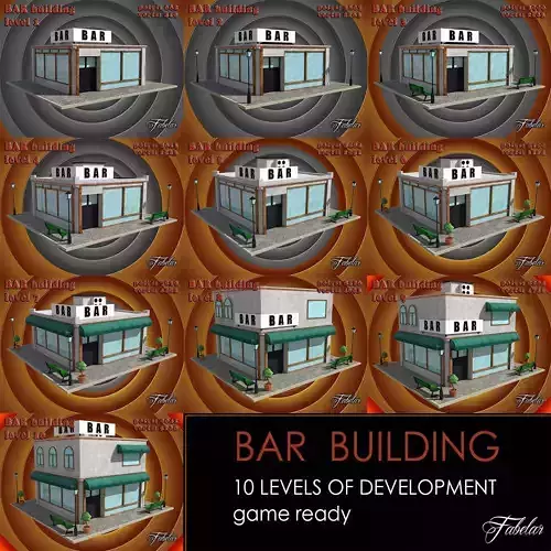 BAR all 10 levels Low-poly 3D model
