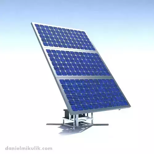 Single Stand Solar Panel RIGED 3D model