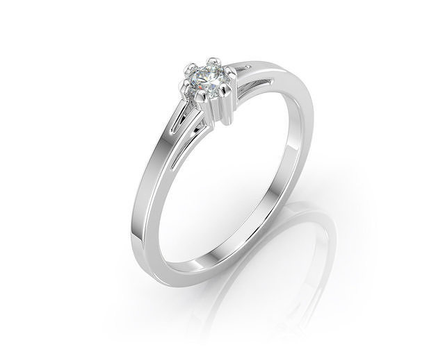 D-1926 solitaire diamond ring gold 3D print model