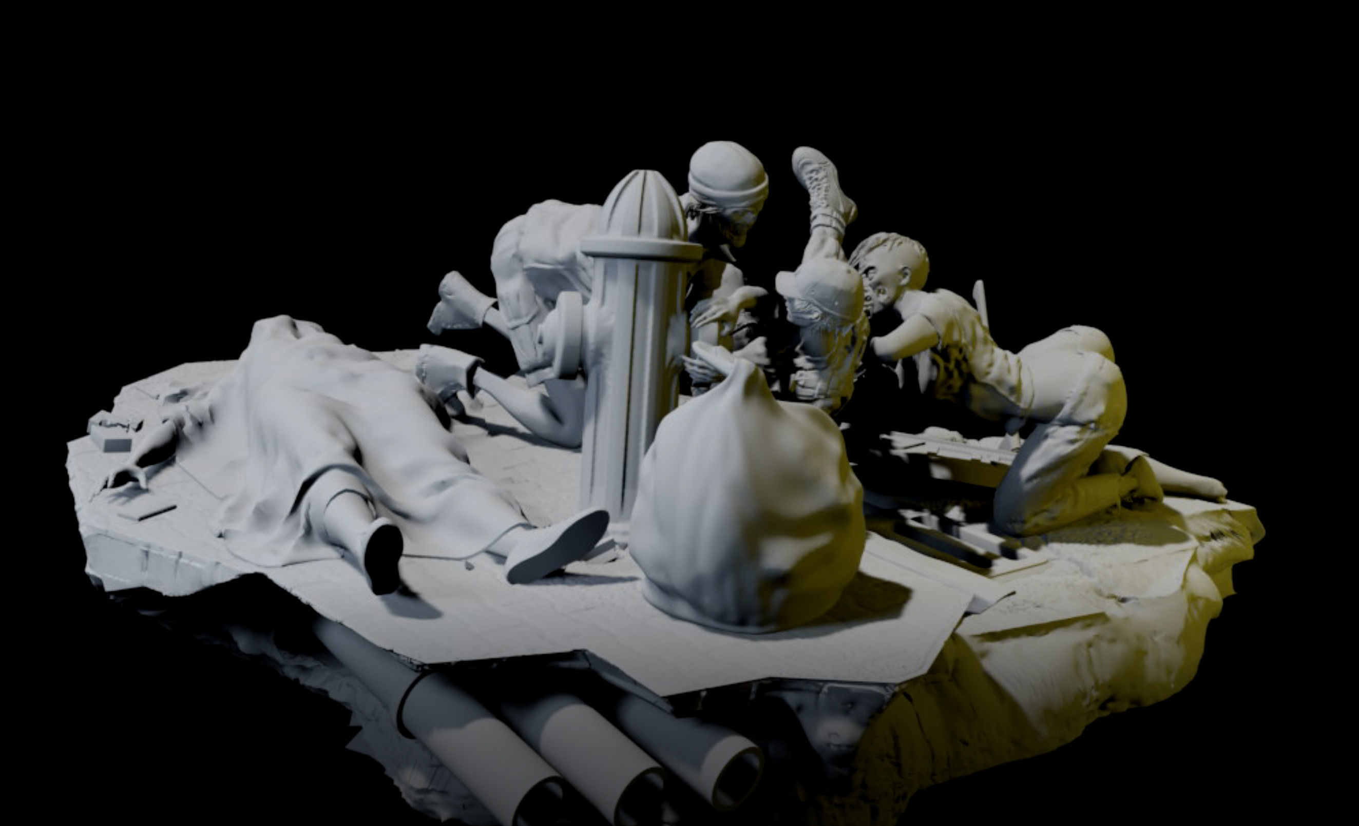 The invasion of zombies 3D print model_1