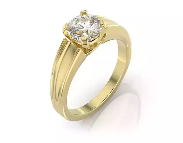 D-1973 2 diamond solitaire engagement ring gold