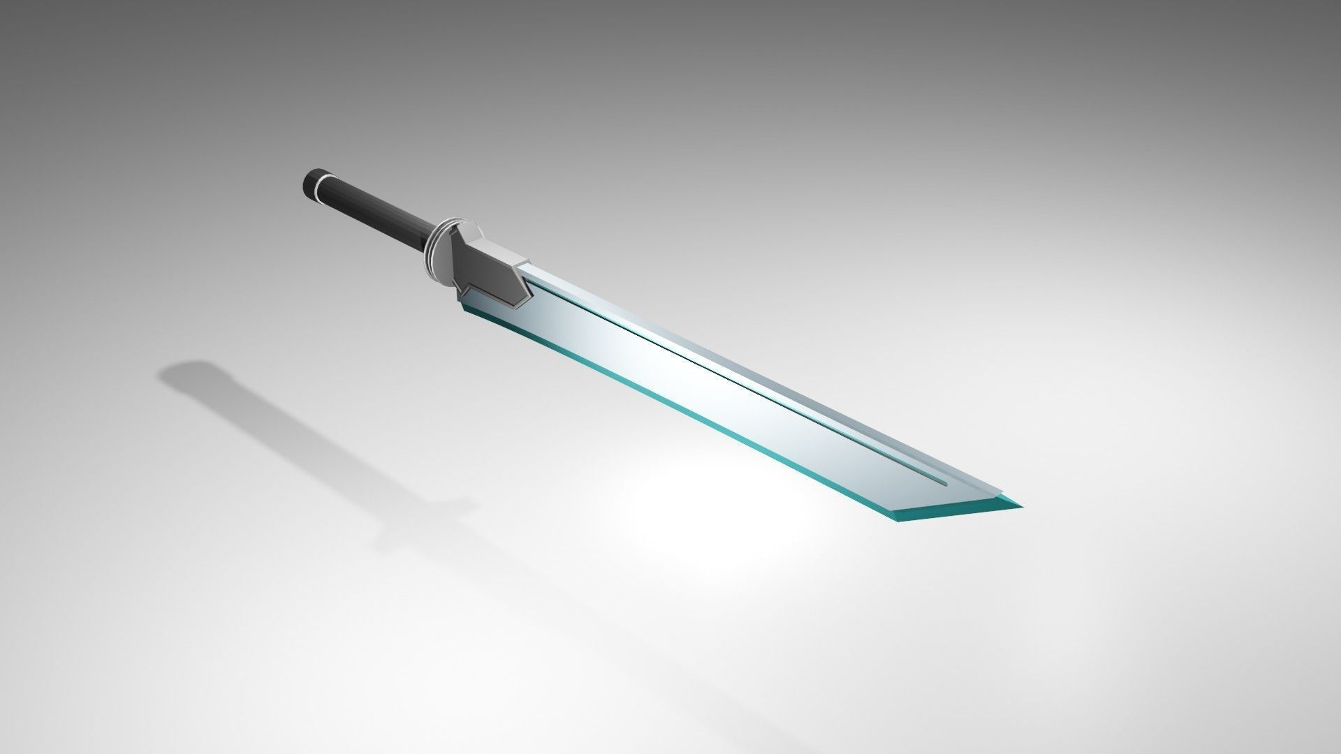 Low Poly Sword Low-poly 3D model_0
