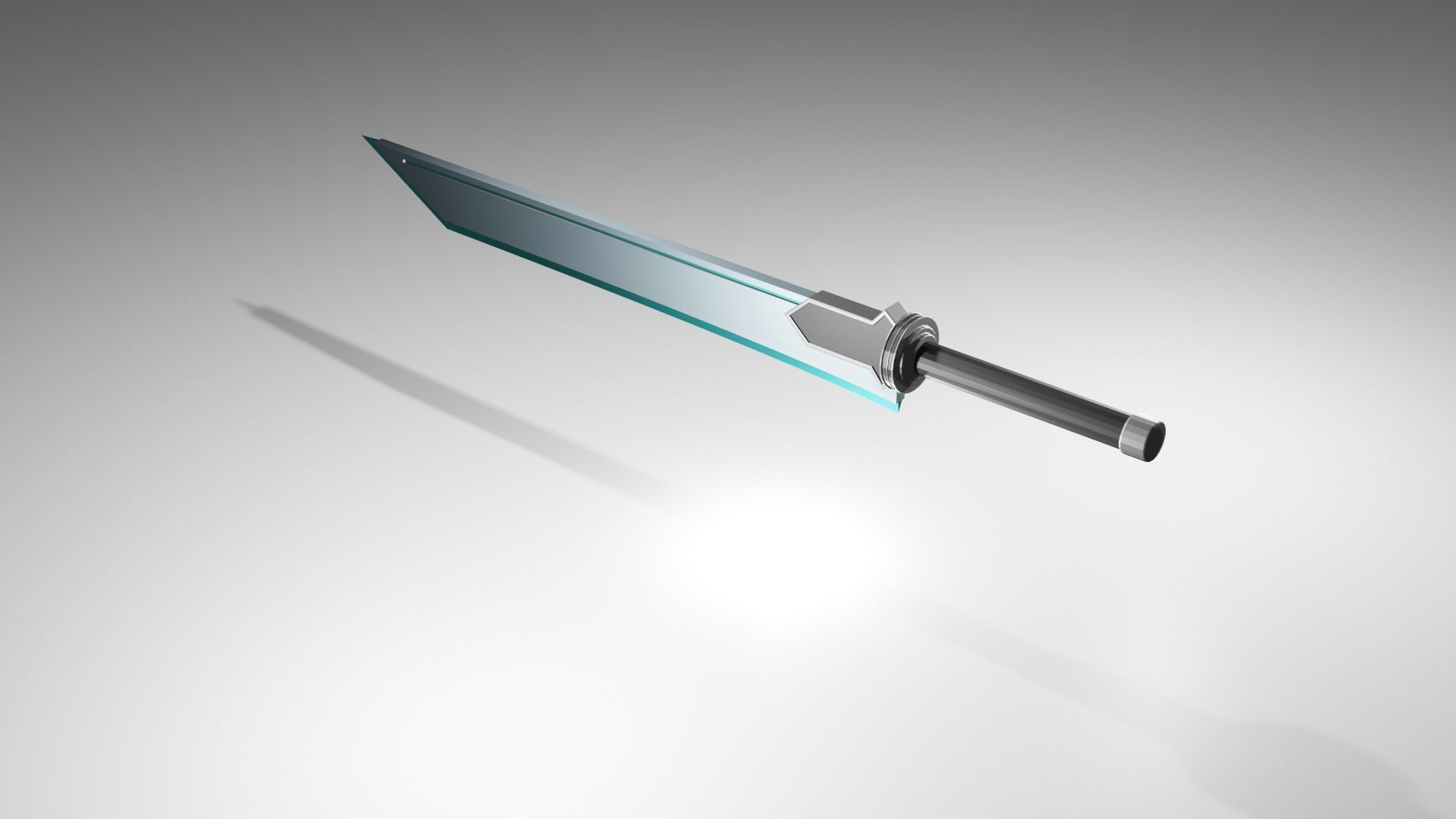 Low Poly Sword Low-poly 3D model_2