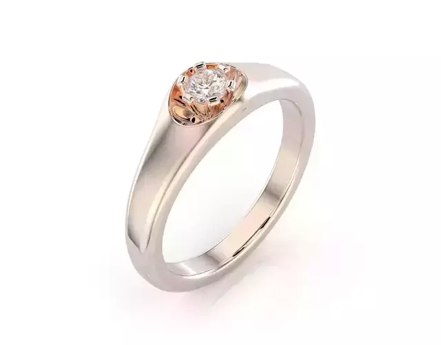 D-2003 solitaire diamond ring in rose gold