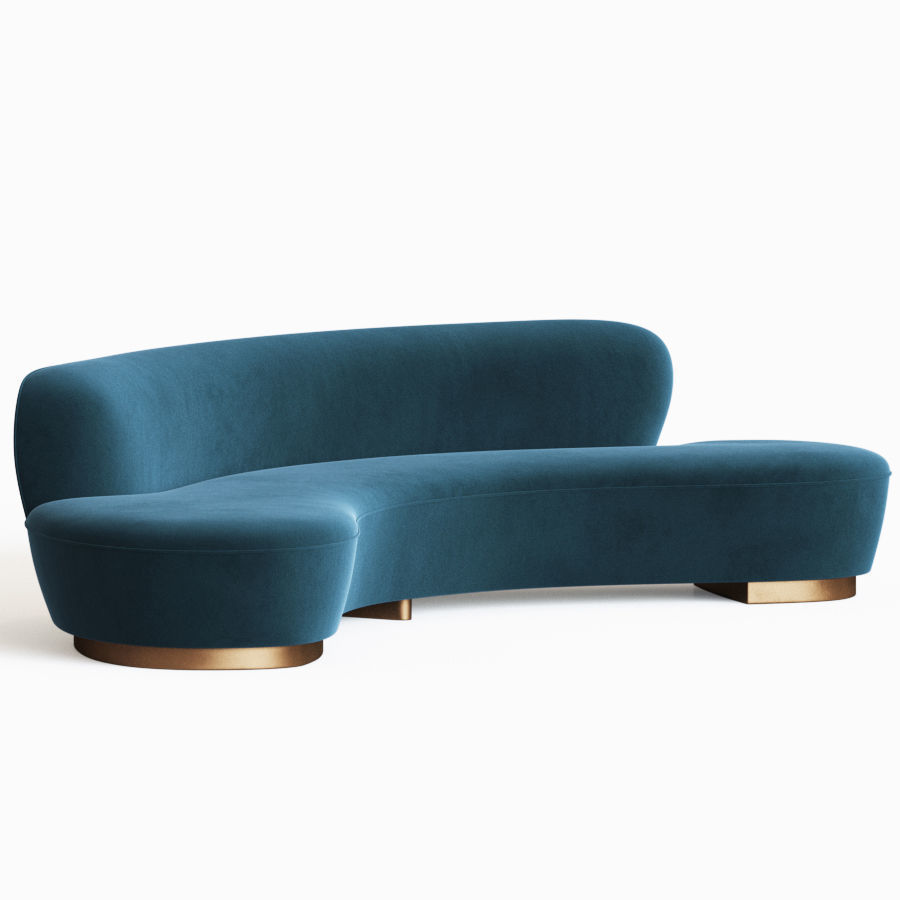 Freeform Curved Sofa Vladimir Kagan 3D model_1