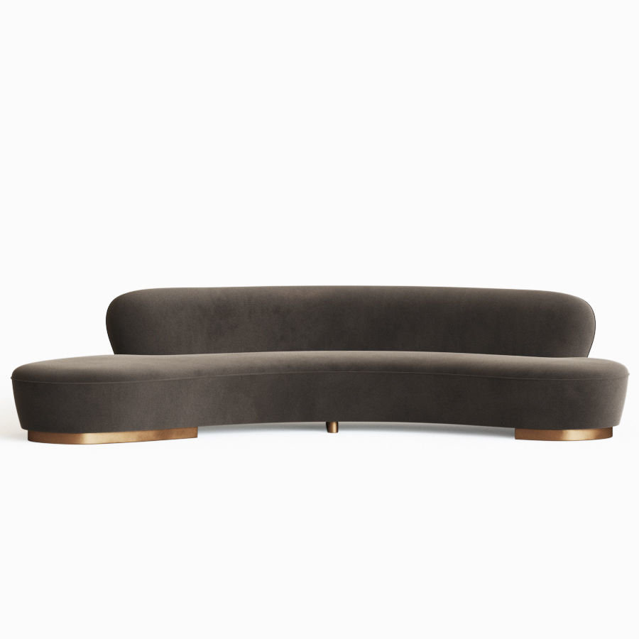 Freeform Curved Sofa Vladimir Kagan 3D model_2
