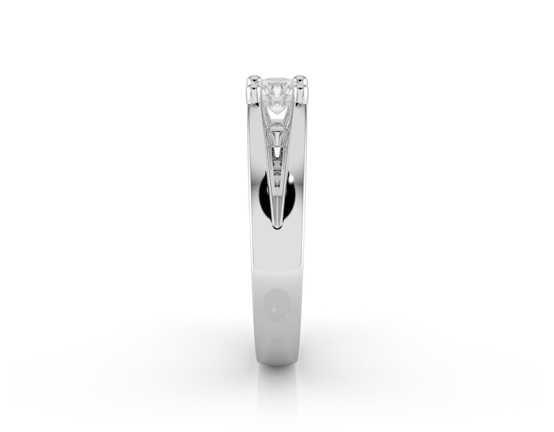 D-2011 solitaire diamond engagement ring gold 3D print model_2