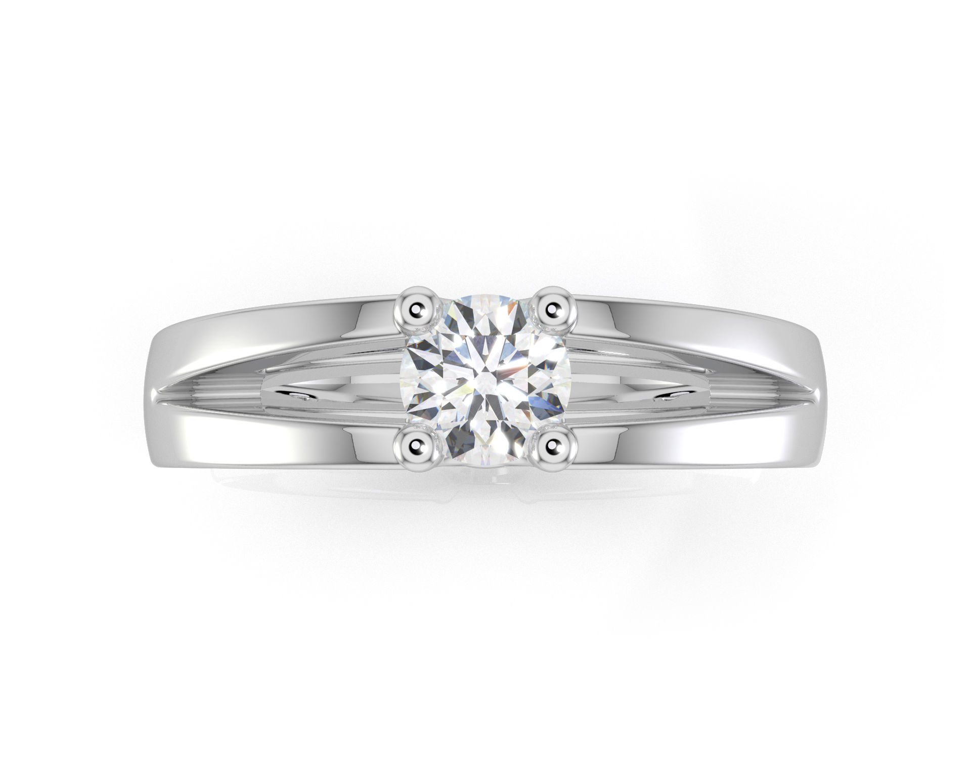 D-2011 solitaire diamond engagement ring gold 3D print model_3