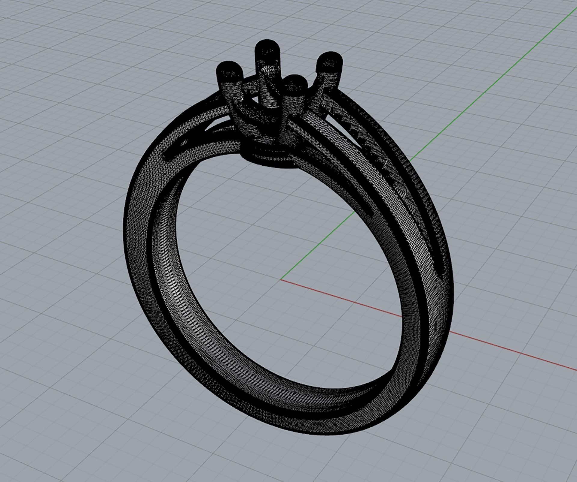 D-2011 solitaire diamond engagement ring gold 3D print model_5