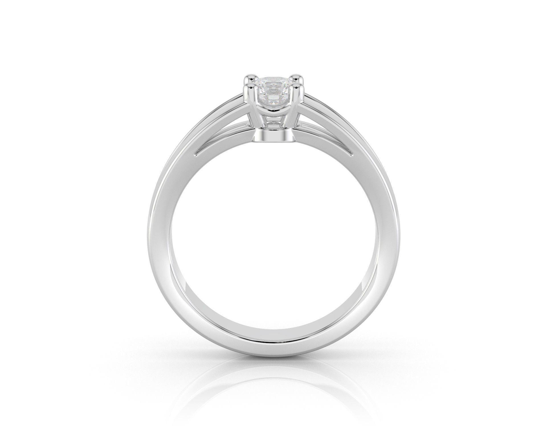 D-2011 solitaire diamond engagement ring gold 3D print model_1