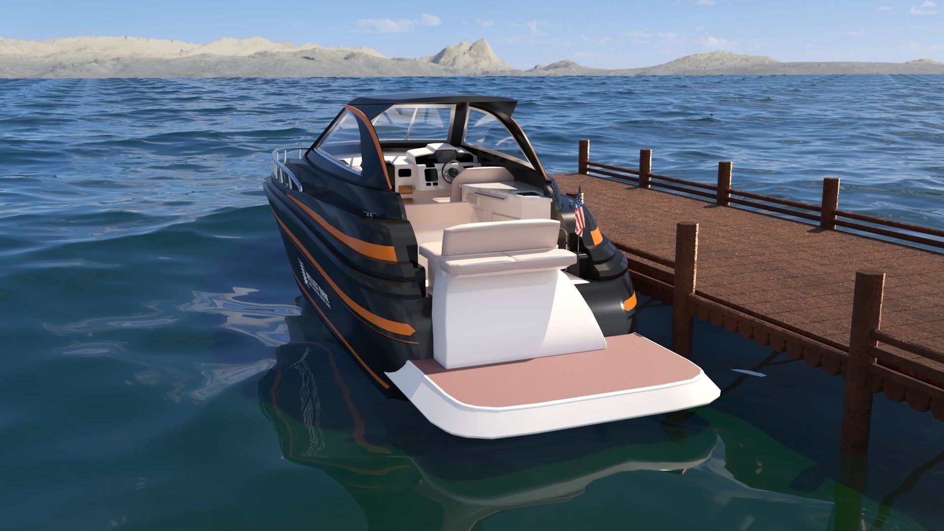 Regal 35 Sport Coupe Boat 3D model_1