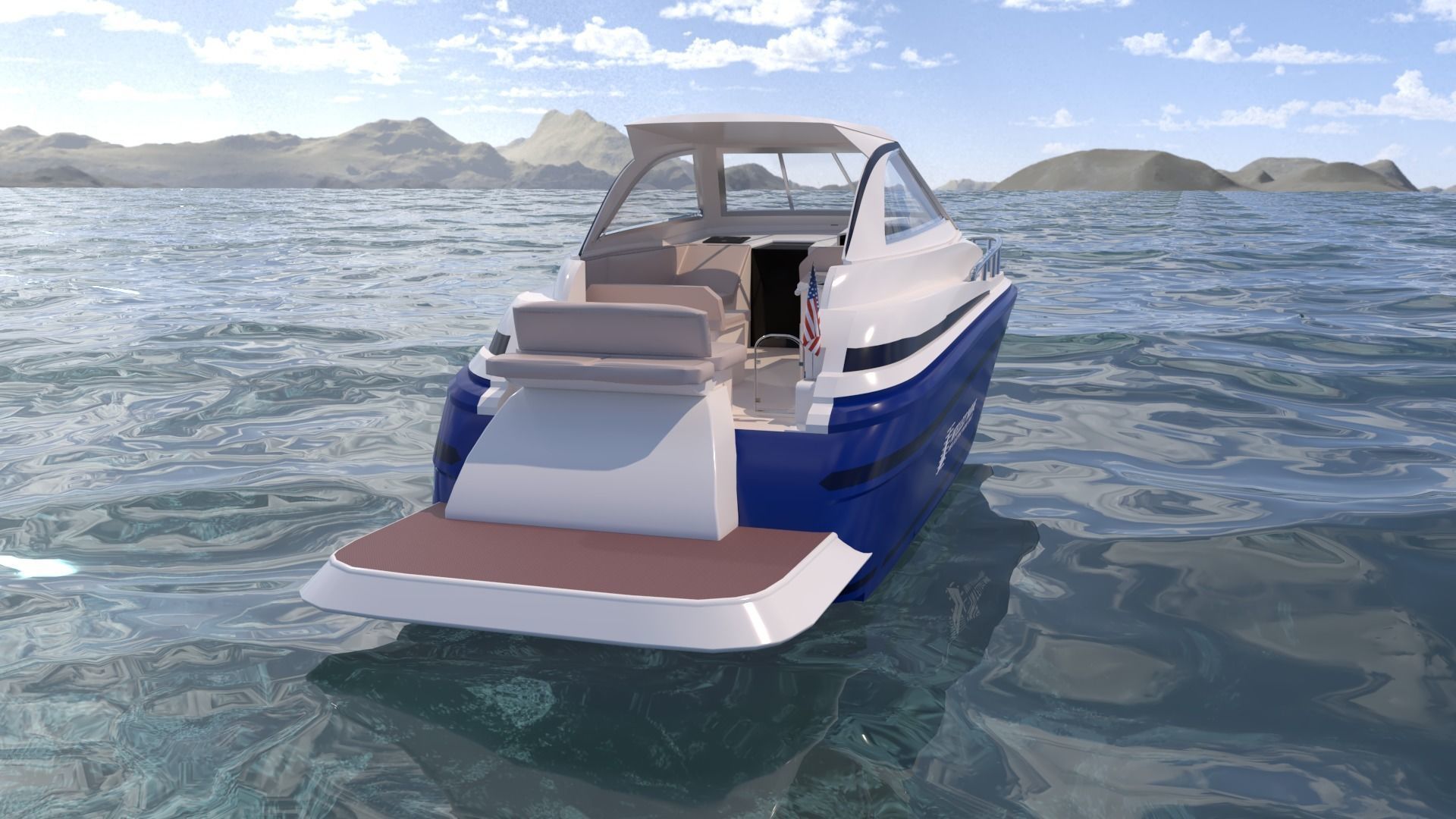 Regal 35 Sport Coupe Boat 3D model_6