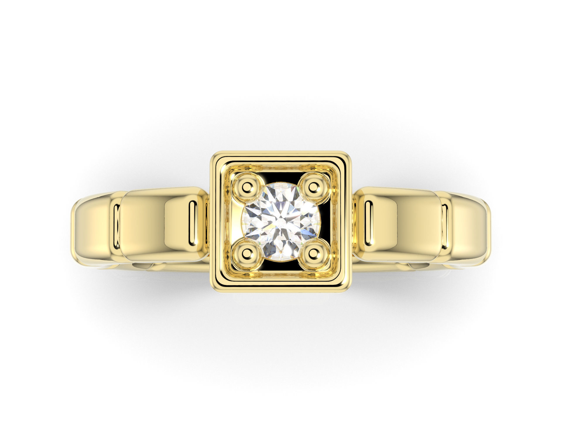 D-2067 gold ring with diamonds 3D print model_4