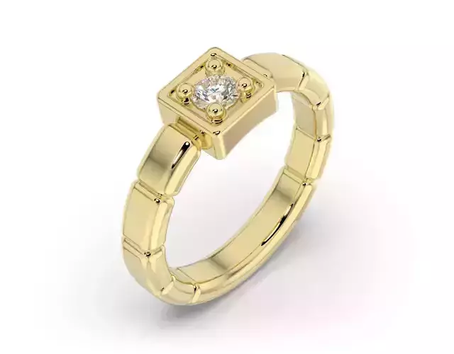 D-2067 gold ring with diamonds