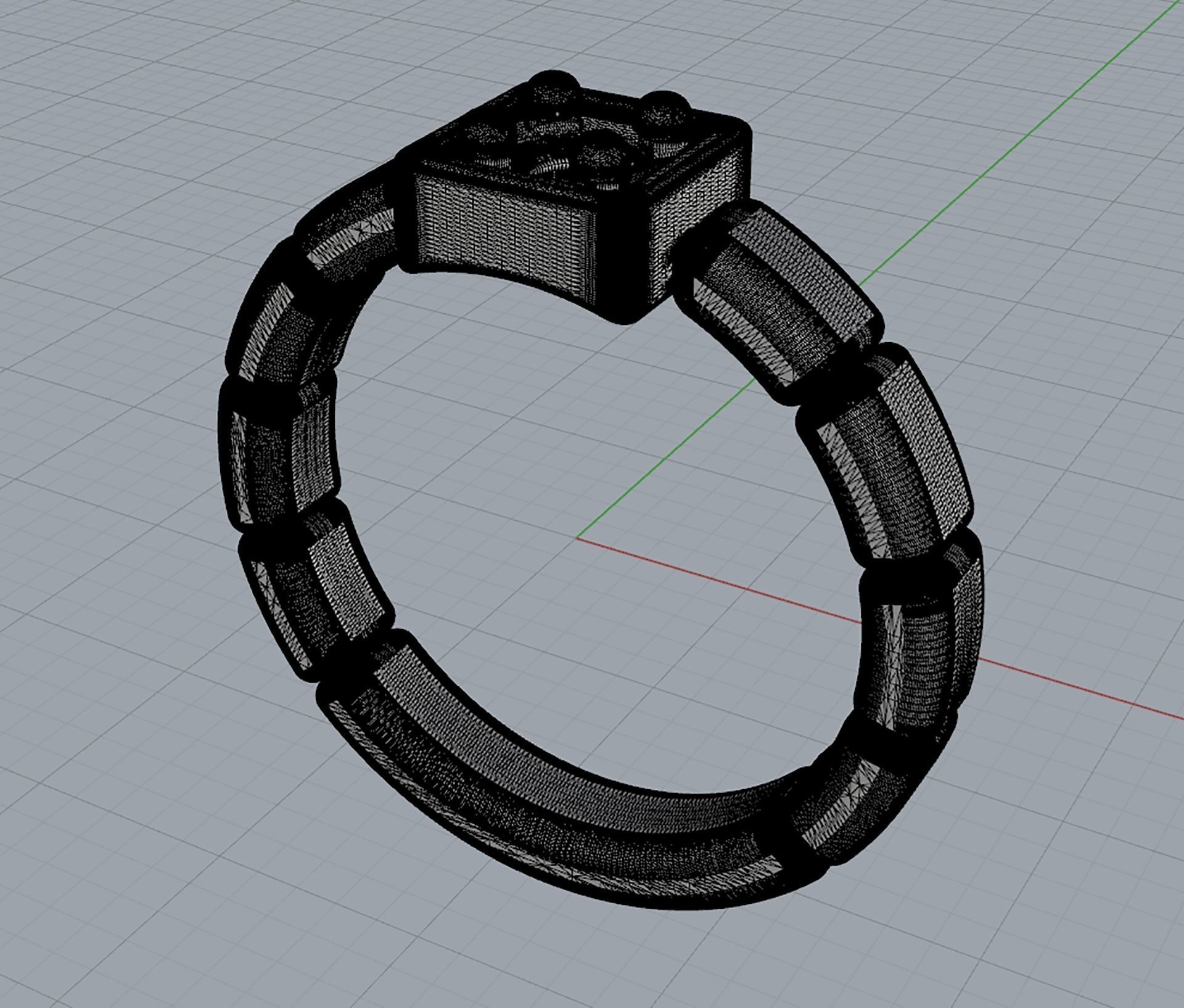 D-2067 gold ring with diamonds 3D print model_6