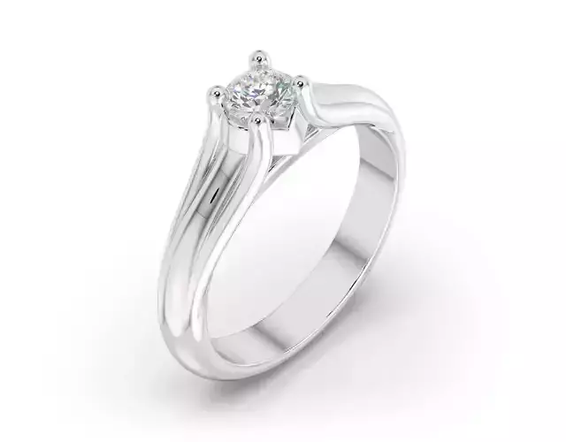 D-2071 solitaire diamond engagement ring gold