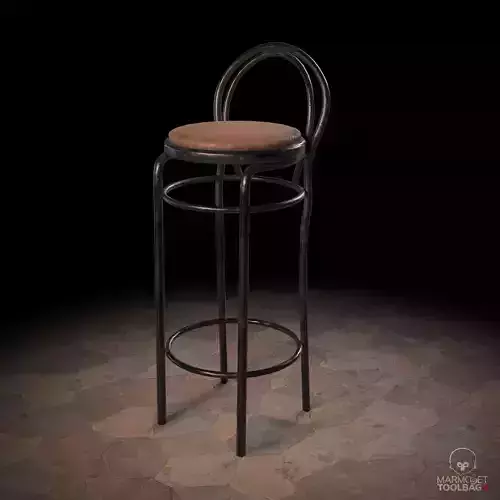 Black bar stool weathered