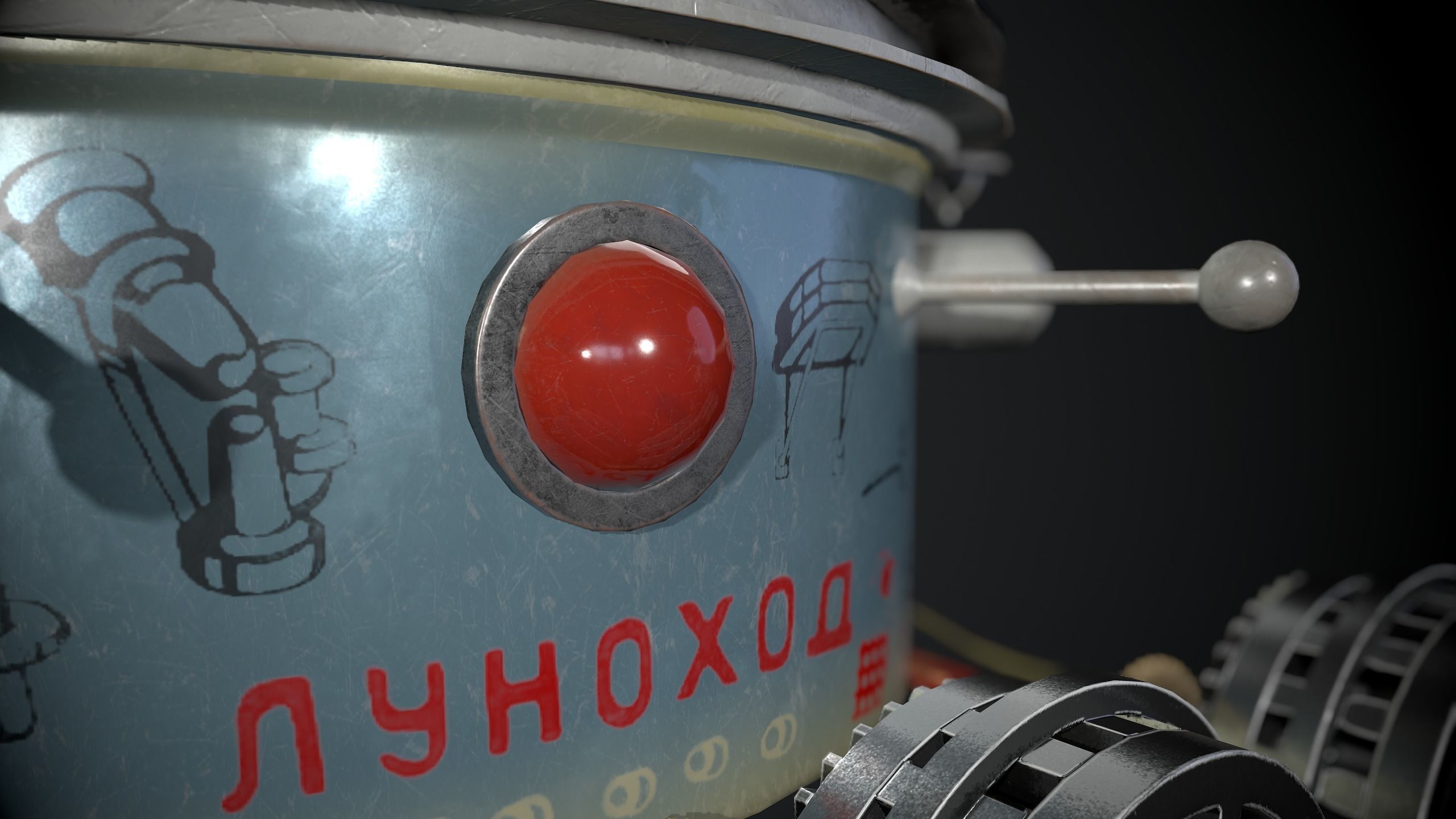 Moon rover Low-poly 3D model_6