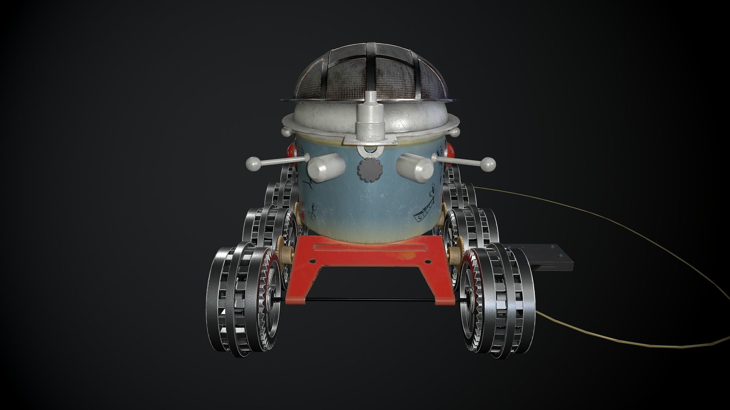 Moon rover Low-poly 3D model_3