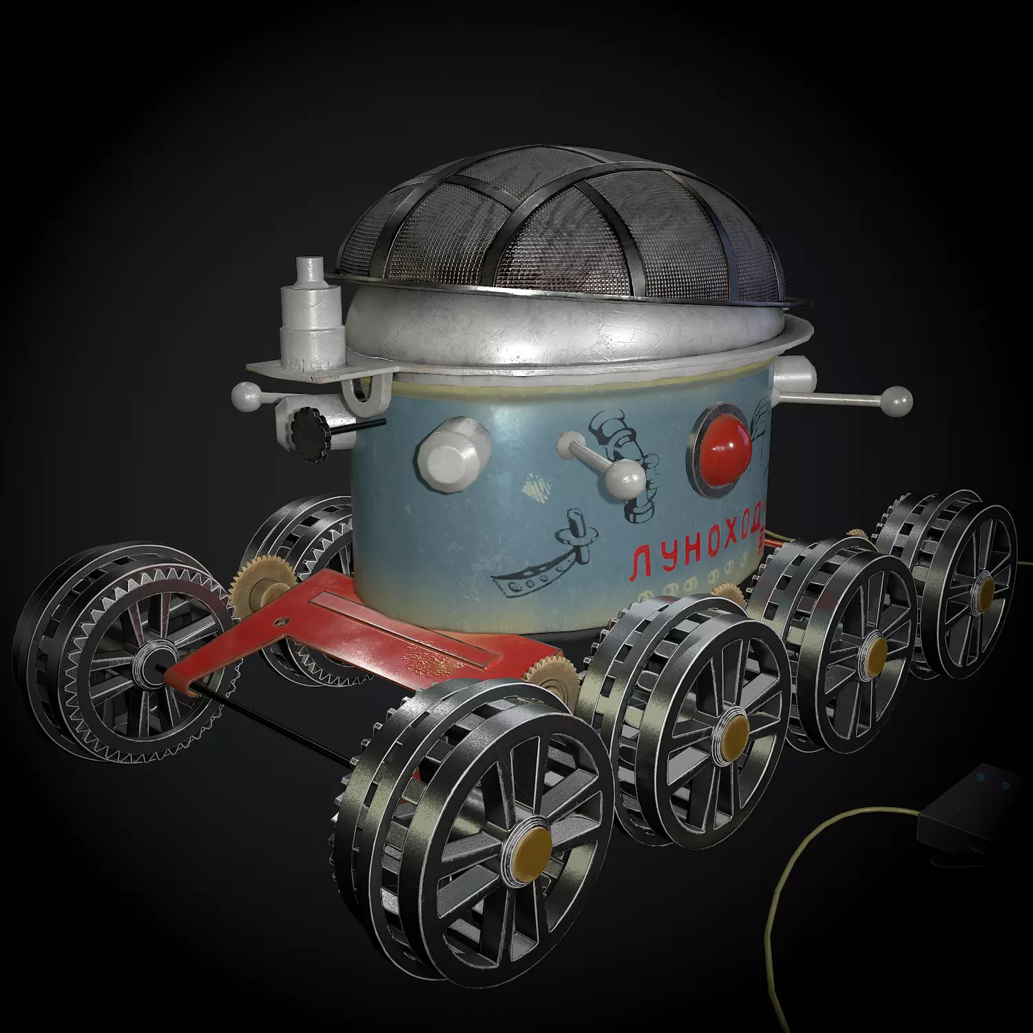 Moon rover Low-poly 3D model_0
