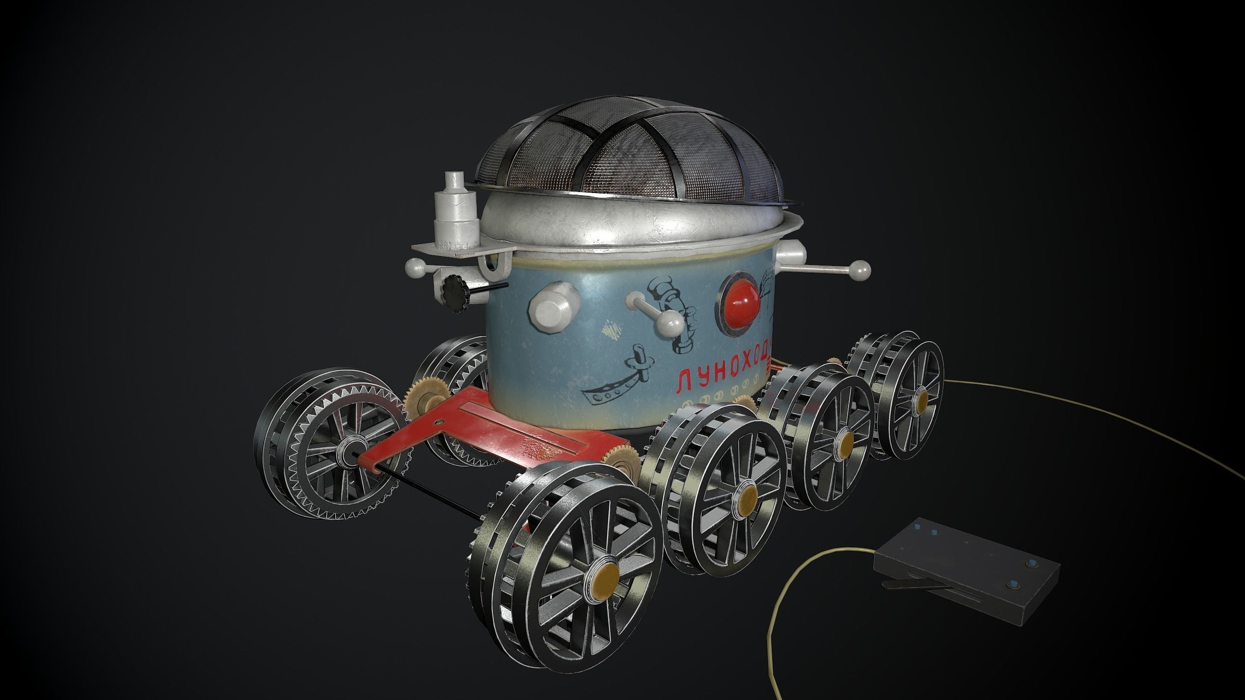 Moon rover Low-poly 3D model_2