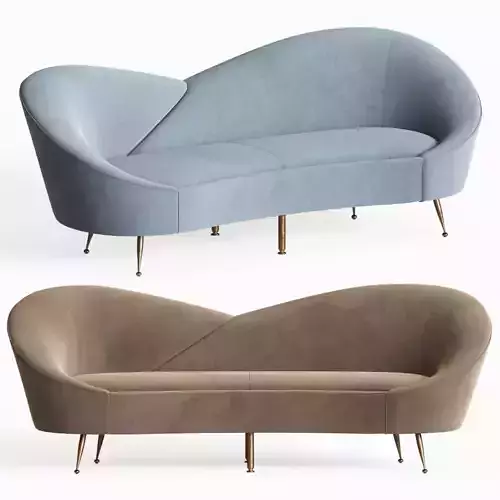 Wing Curved Sofa Chairish 3D model
