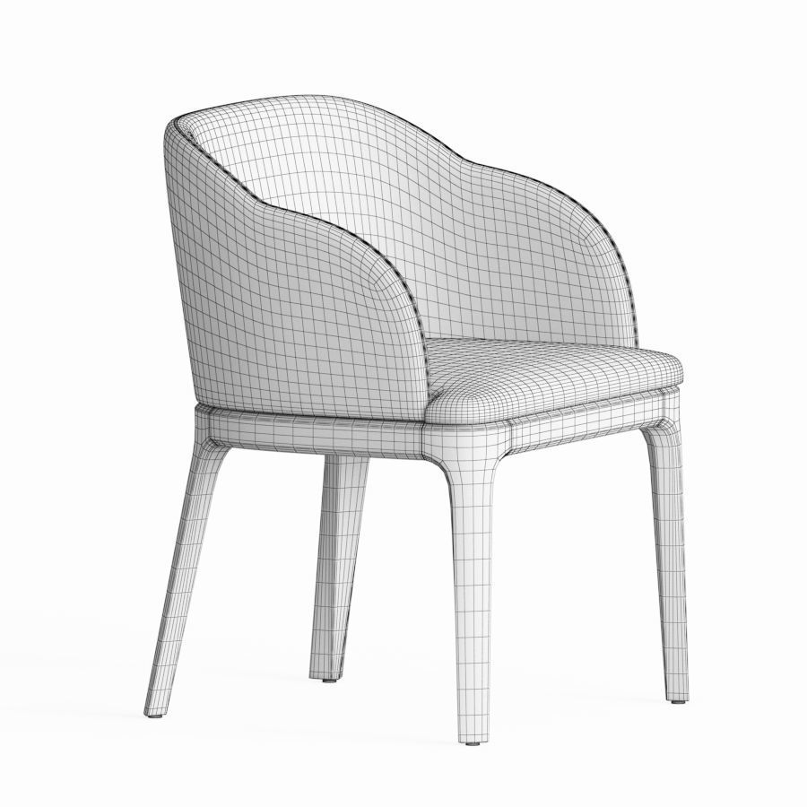 Aubrey Armchair Dining Chair 3D model_3