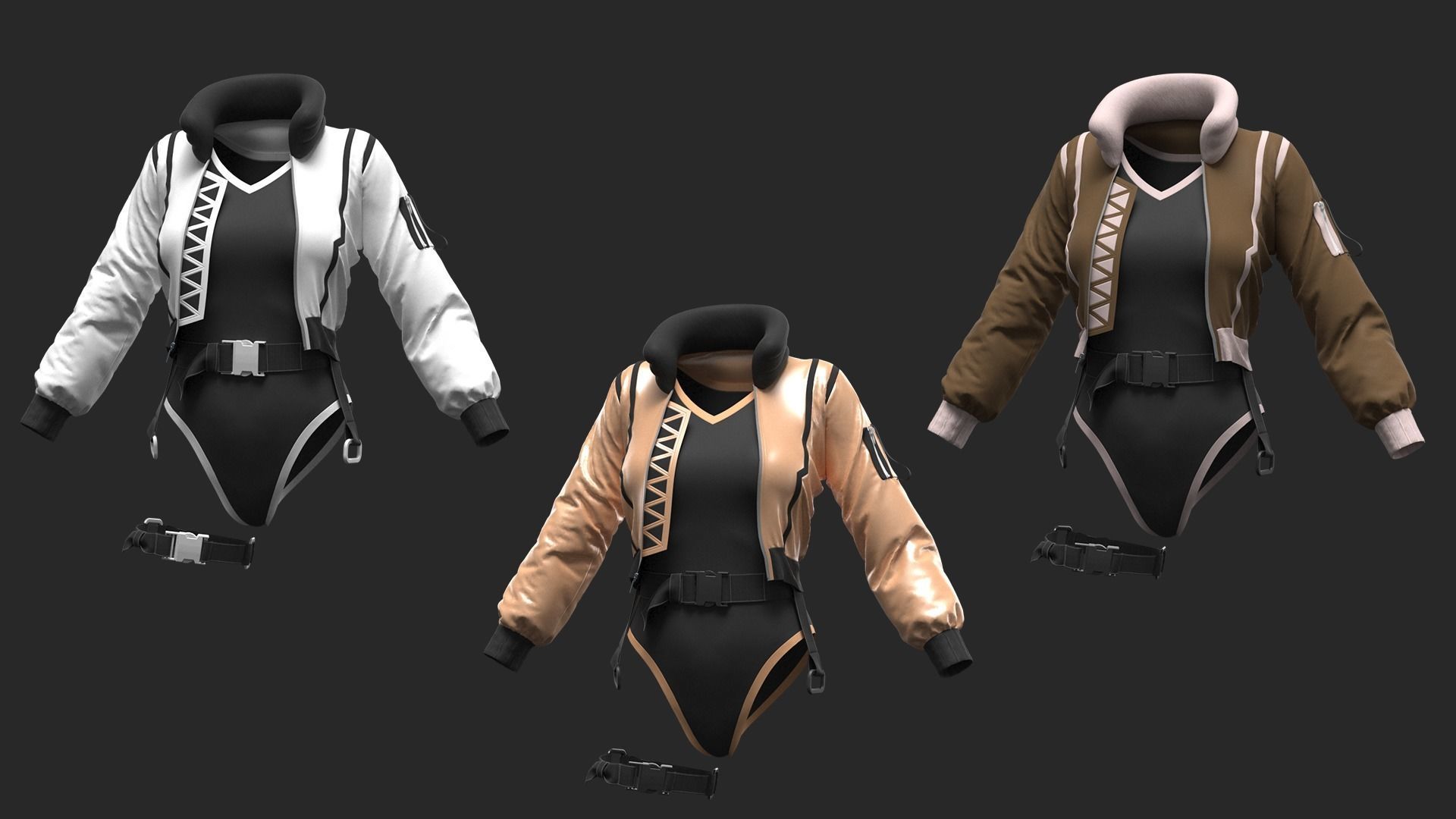 Female Jacket Marvelous Designer project  3D model_7