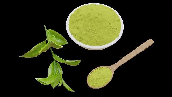 Green tea leaf and powder- read before you purchase 3D model 5