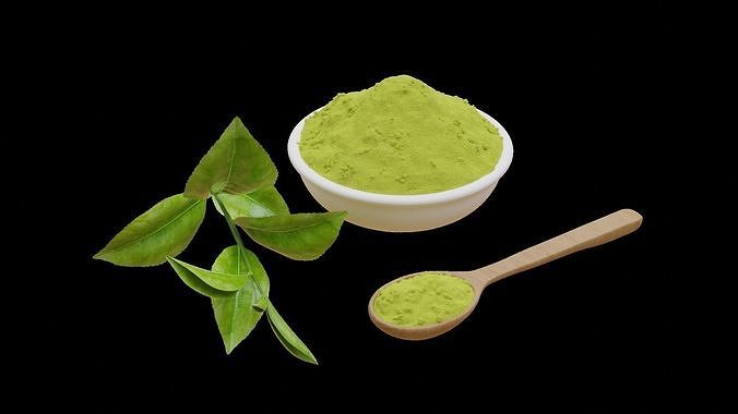 Green tea leaf and powder- read before you purchase 3D model 4