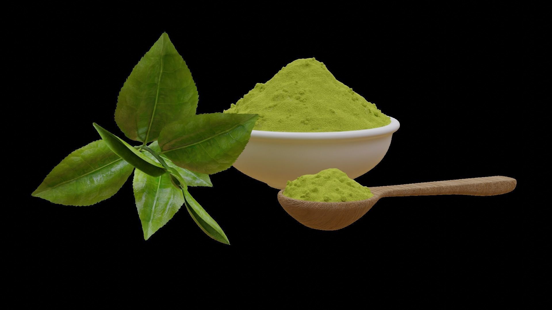 Green tea leaf and powder- read before you purchase 3D model_7
